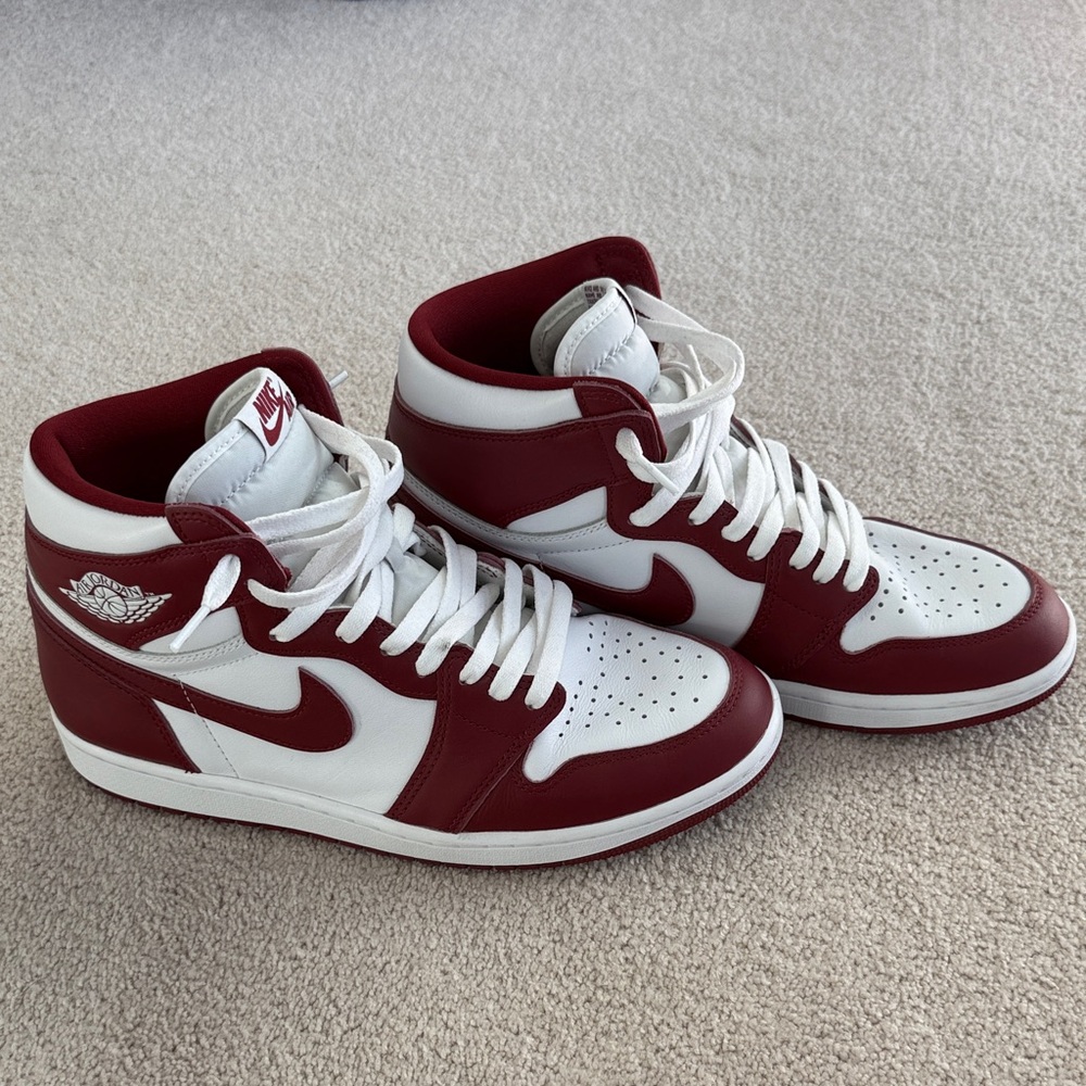 Nike Men's Burgundy and White Sneakers